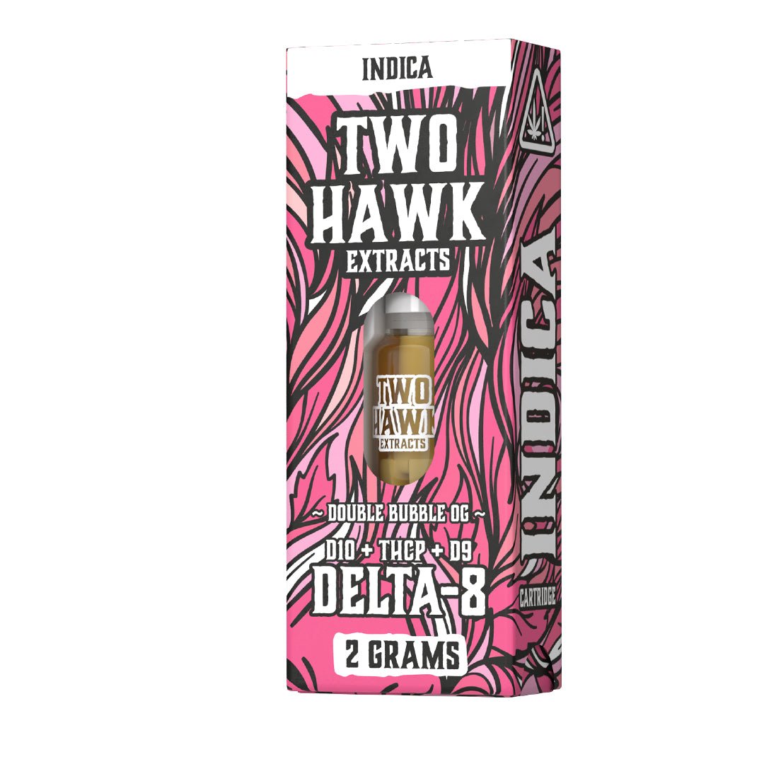 Double Bubble OG (indica) - D8+THCp +D10+D9 -  - 2 GRAM - Cartridge In Box- Two Hawk Extracts