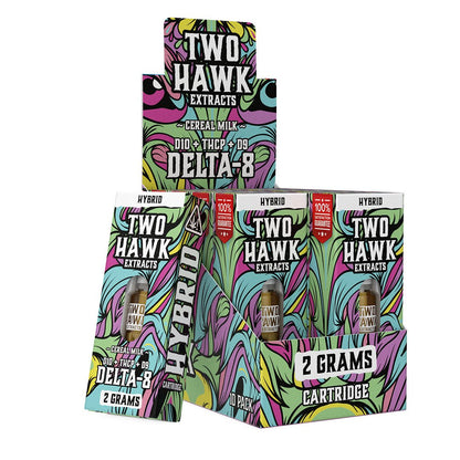  Cereal Milk (hybrid) - D8+THCp+D10+D9 - 2 GRAM - Cartridge single box & open 10 pack - Two Hawk Extracts