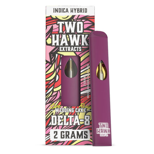 DELTA-8 'LIVE RESIN' DISPOSABLE VAPE PEN - WEDDING CAKE - 2 GRAM - Two Hawk Extracts