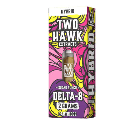 Delta-8 - Sugar Punch (sativa hybrid) - 2 GRAM Single Box - Cartridge - Two Hawk Extracts