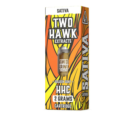 HHC - Golden Goat (sativa hybrid) - 2 GRAM - Cart Single box - Two Hawk Extracts