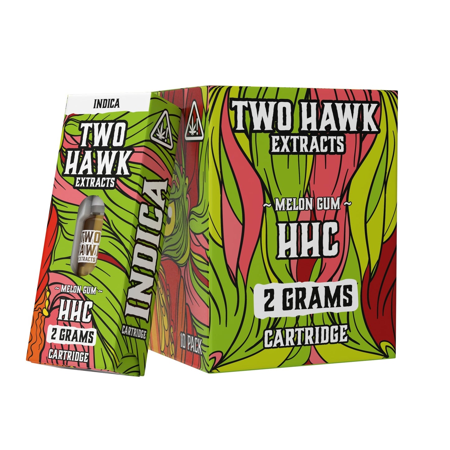 HHC - Melon Gum (indica hybrid) - 2 GRAM - Cart Single box & 10 pack - Two Hawk Extracts